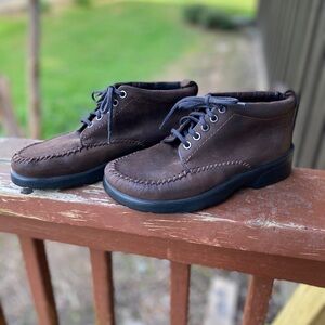Dexter Comfort Women’s Brown Nubuck Leather Lace-Up Ankle Boots Moc Toe | 8.5 M